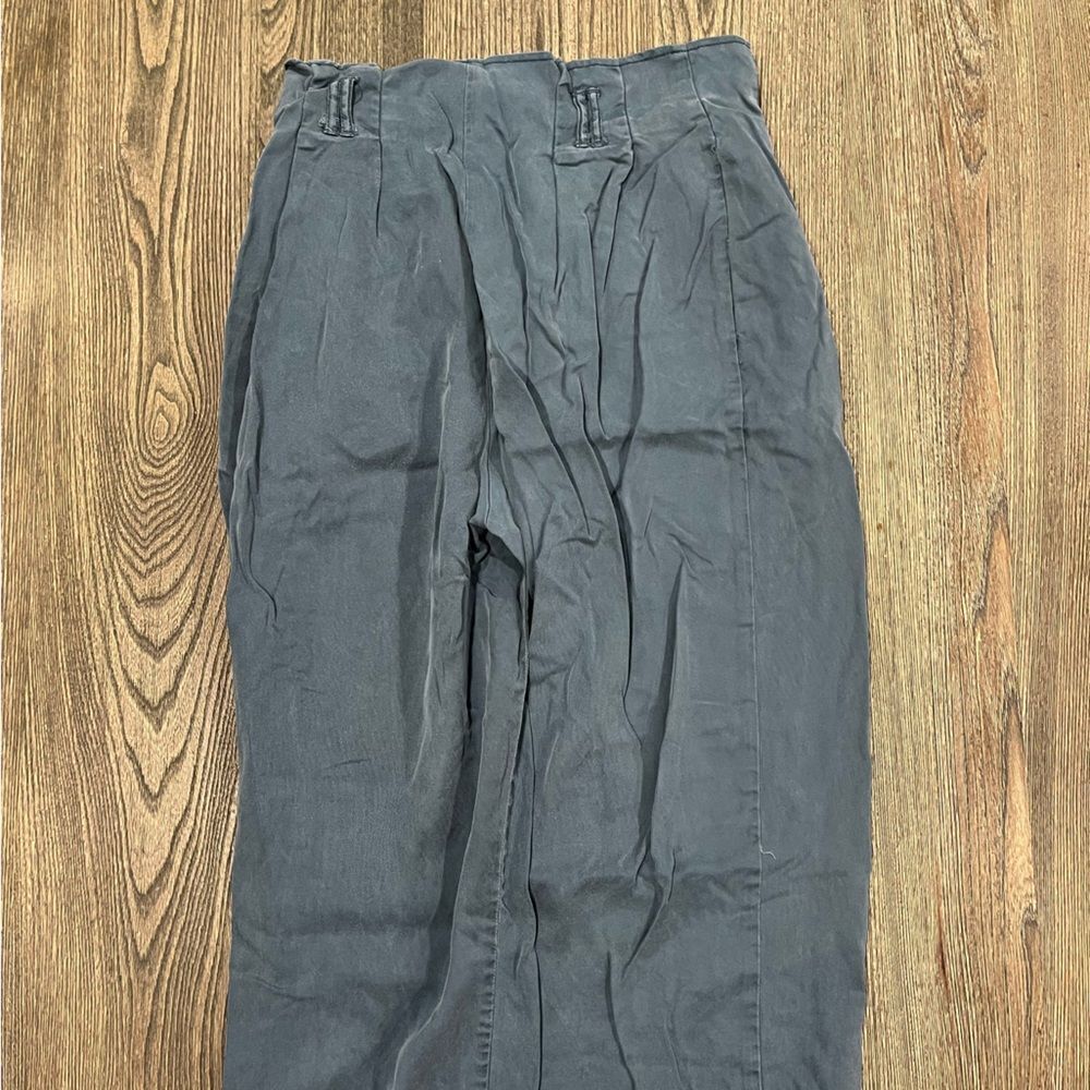 Urban Outfitters Paperbag Pants Wide Leg High Rise Side Pockets Blue Medium - Picture 11 of 11